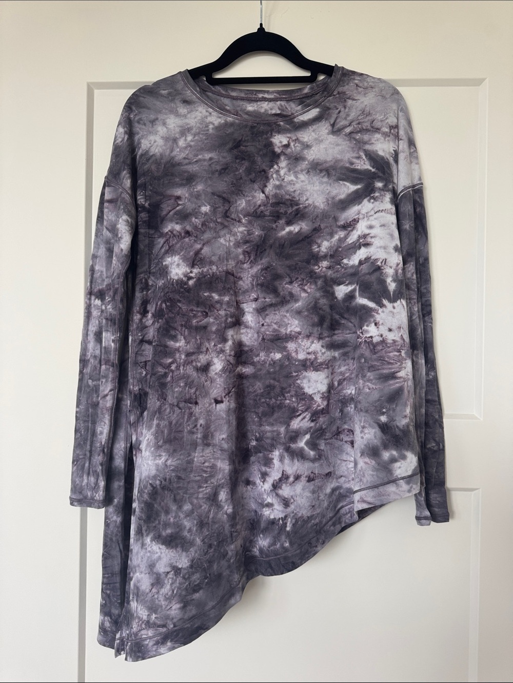 Women’s Long Sleeve Tie-Dye Tunic Top - Gray